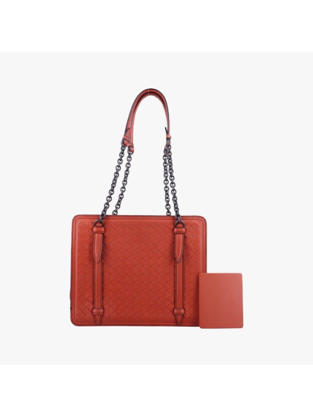 Bottega Veneta Intrecciato Orange Red Lambskin